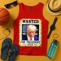 Wanted For President 2024 Donald Trump Tank Top thumb 4