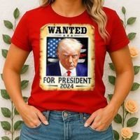 Wanted For President 2024 Donald Trump Women's T-Shirt thumb 2