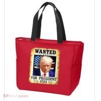 Wanted For President 2024 Donald Trump Tote Bag thumb 3