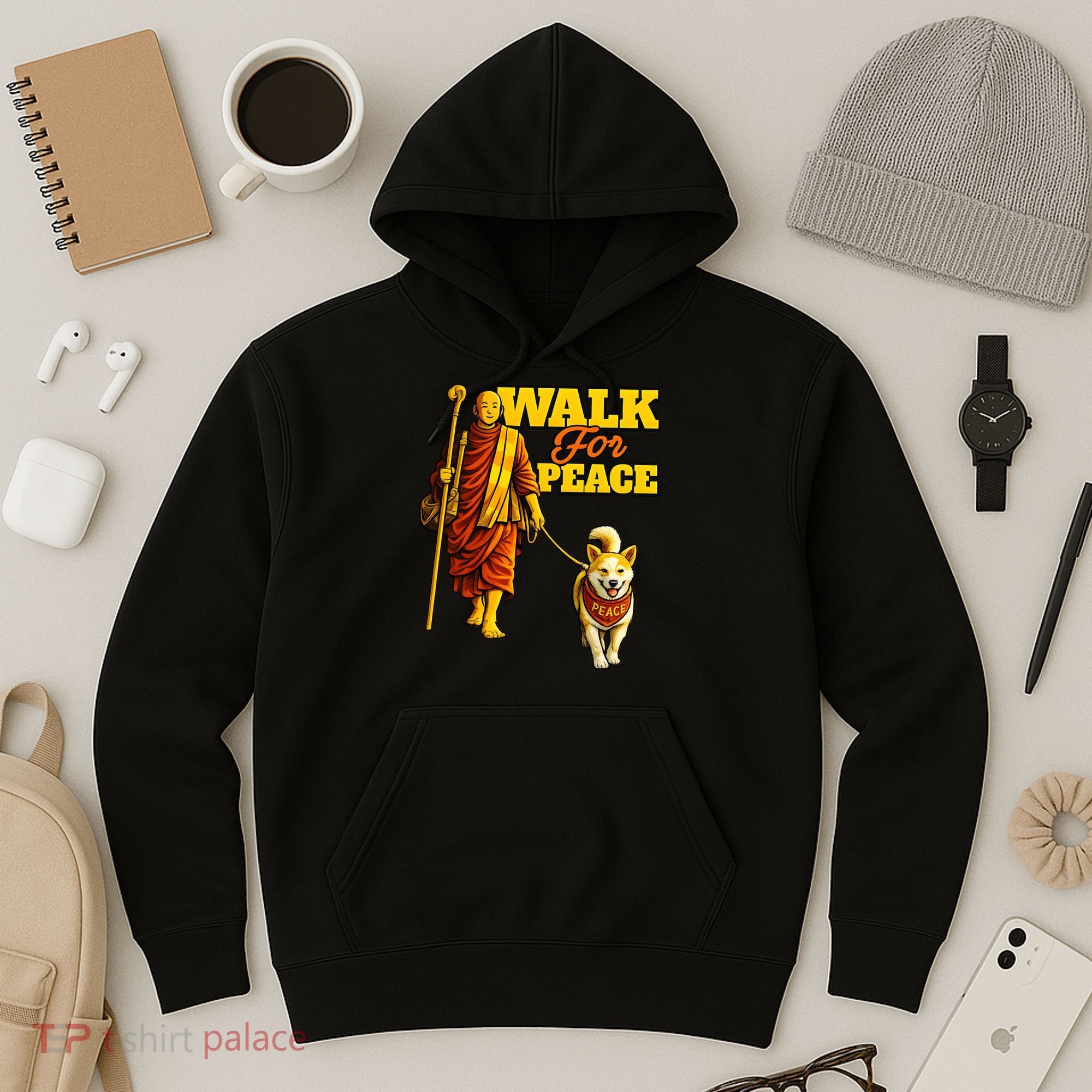  Walk For Peace Walking Monks And Aloka Dog Hoodie