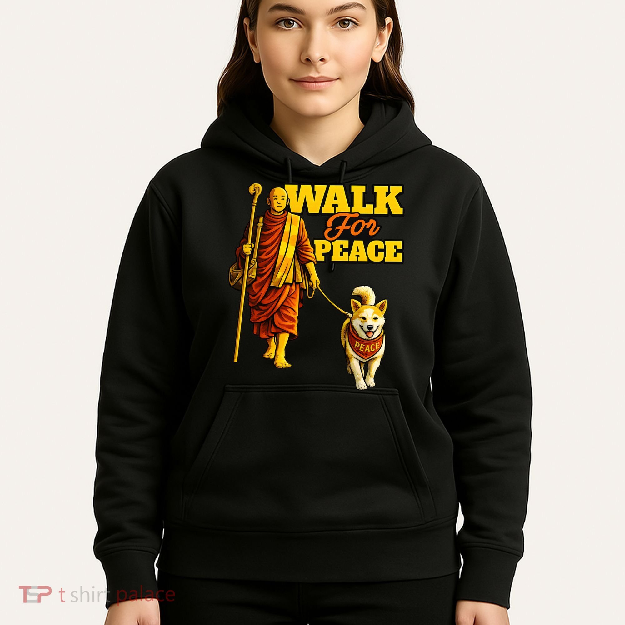  Walk For Peace Walking Monks And Aloka Dog Hoodie