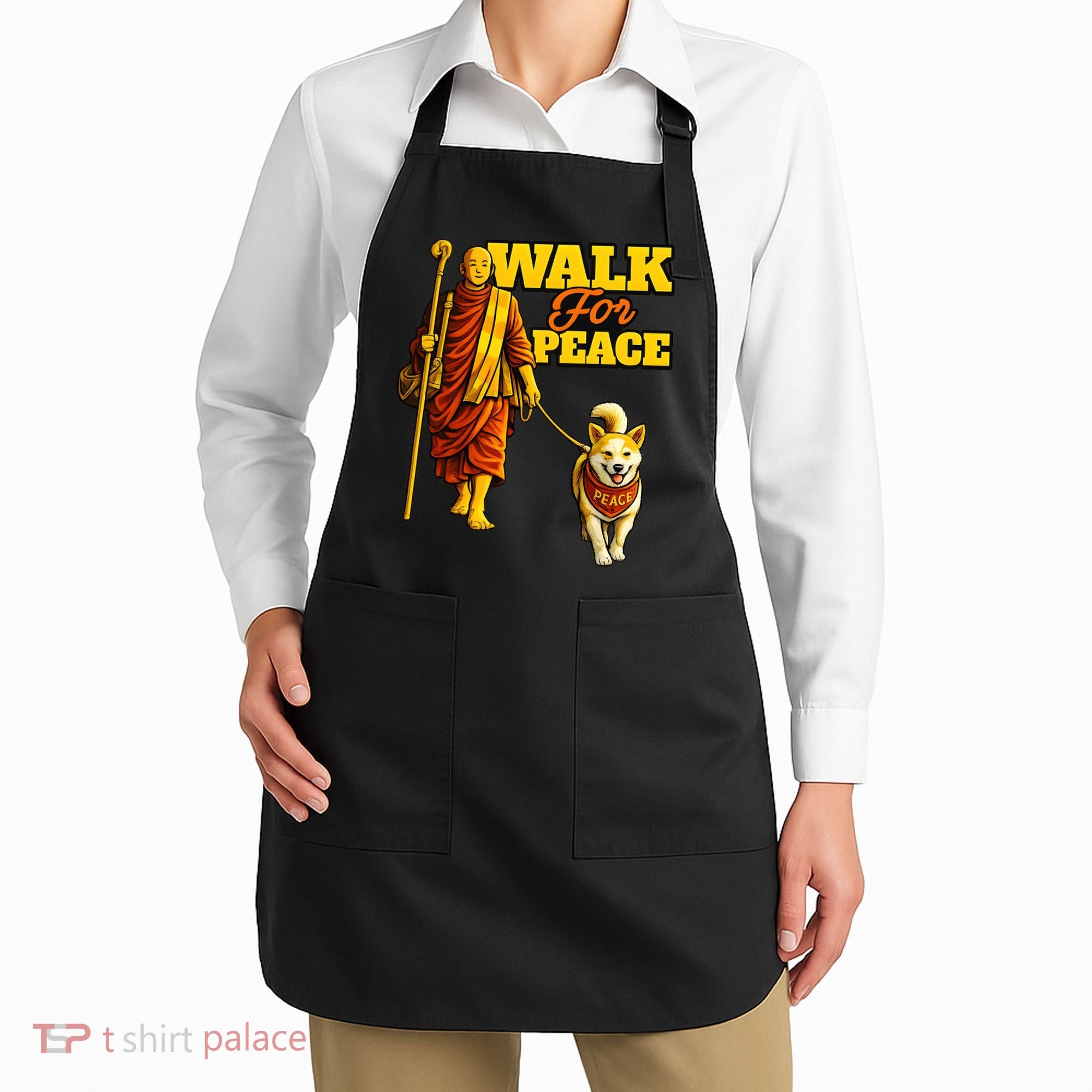  Walk For Peace Walking Monks And Aloka Dog Apron