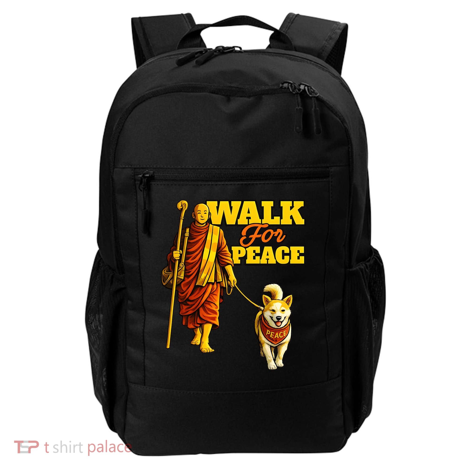  Walk For Peace Walking Monks And Aloka Dog Backpack