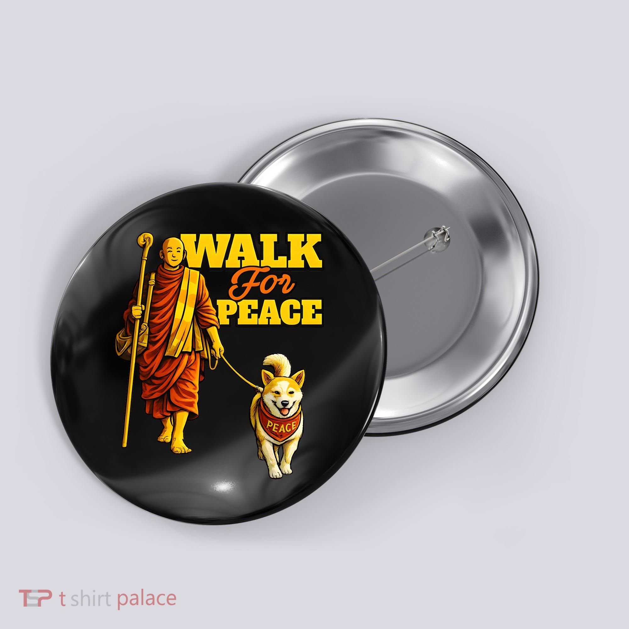 Walk For Peace Walking Monks And Aloka Dog Button