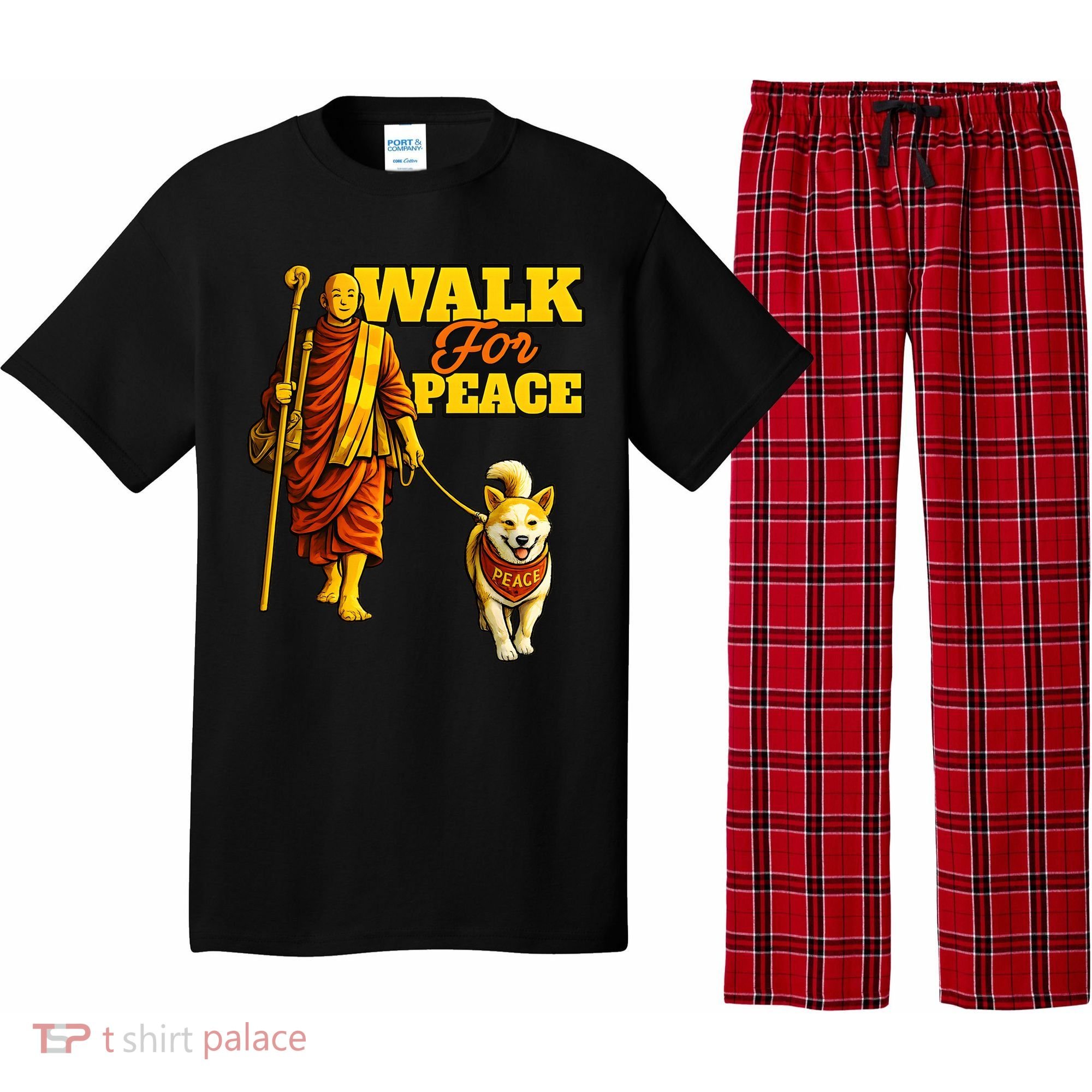  Walk For Peace Walking Monks And Aloka Dog Pajama Set