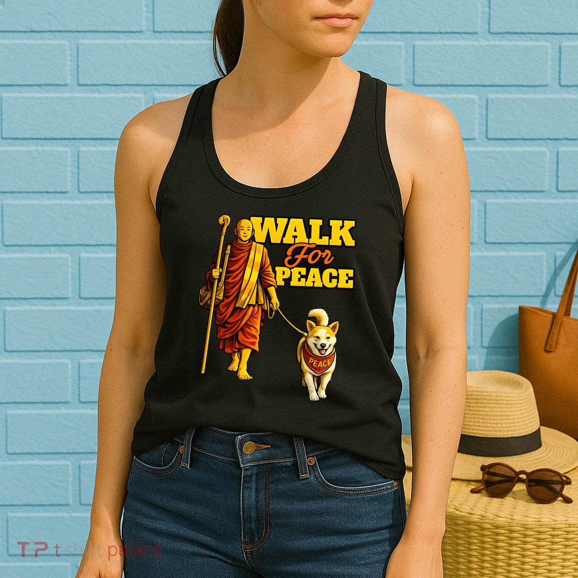  Walk For Peace Walking Monks And Aloka Dog Women's Tank Top