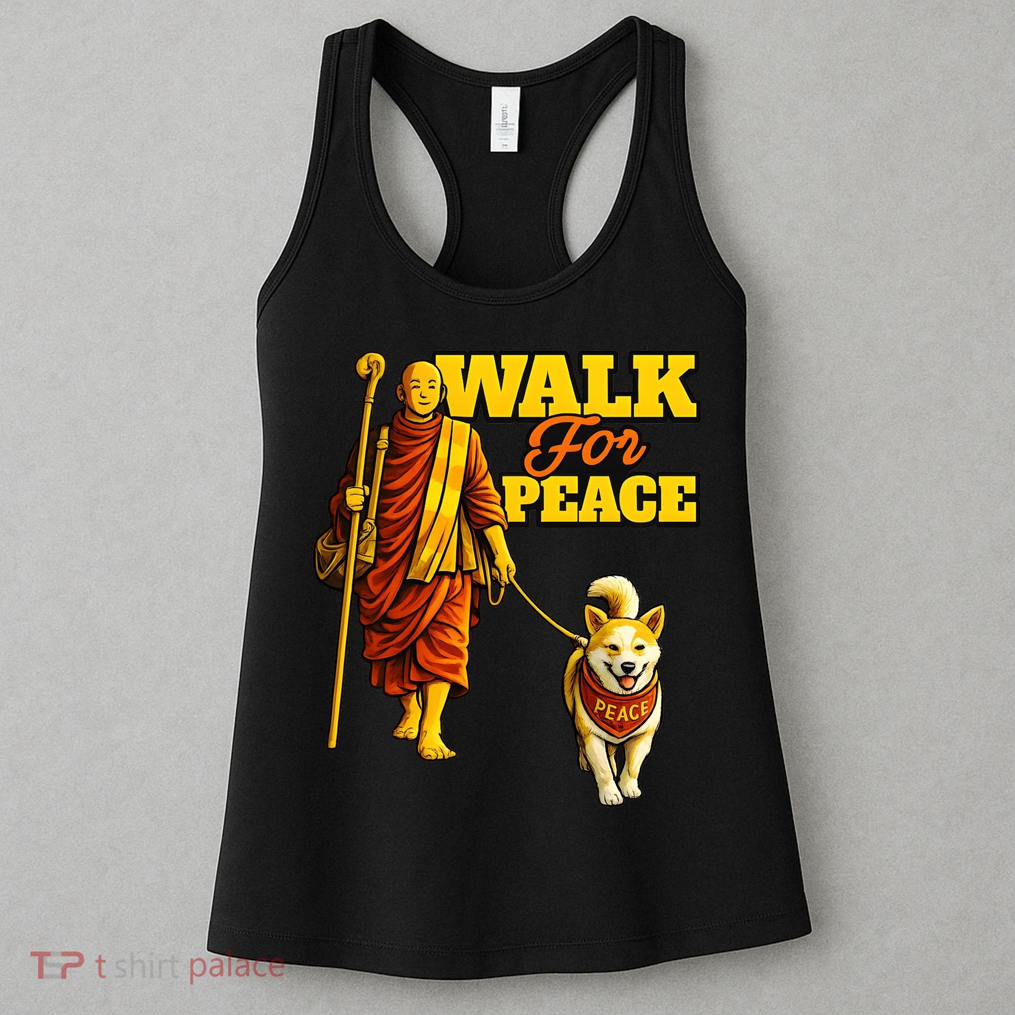  Walk For Peace Walking Monks And Aloka Dog Women's Tank Top
