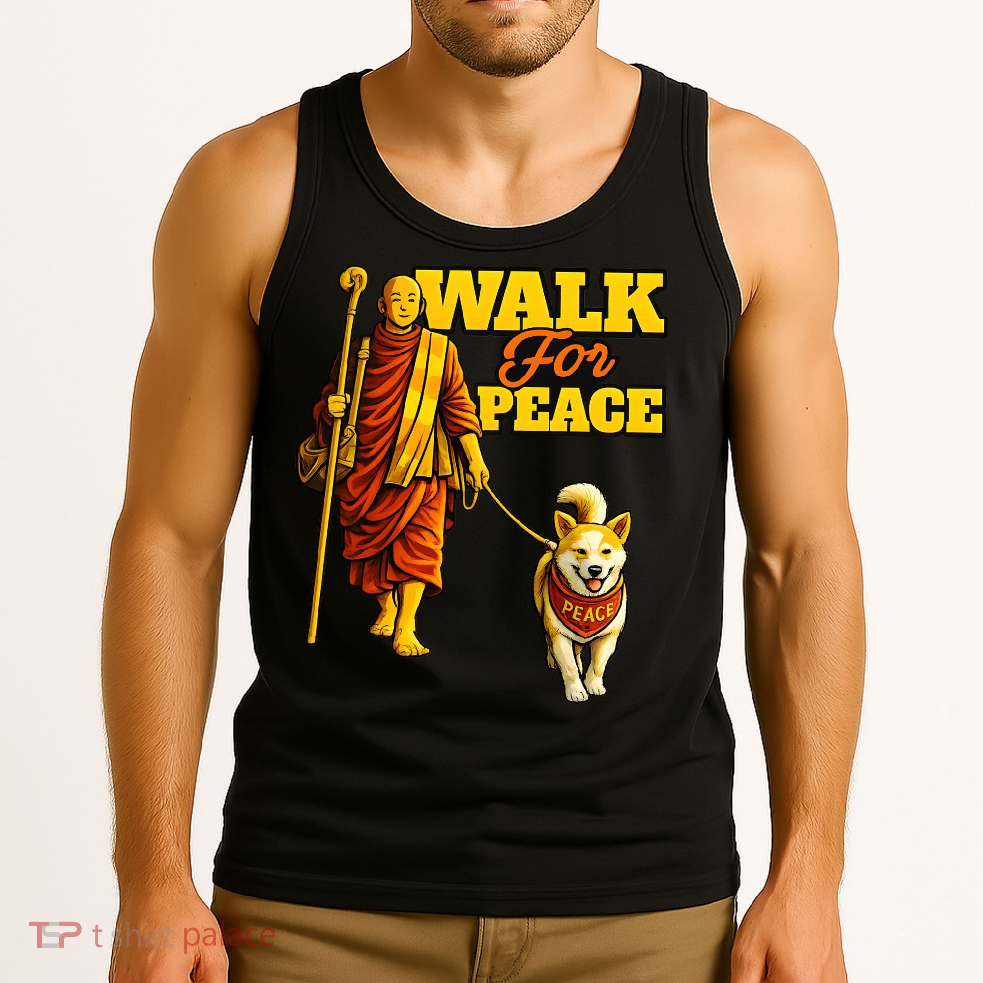  Walk For Peace Walking Monks And Aloka Dog Tank Top