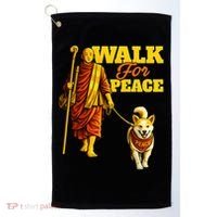  Walk For Peace Walking Monks And Aloka Dog Golf Towel thumb 0