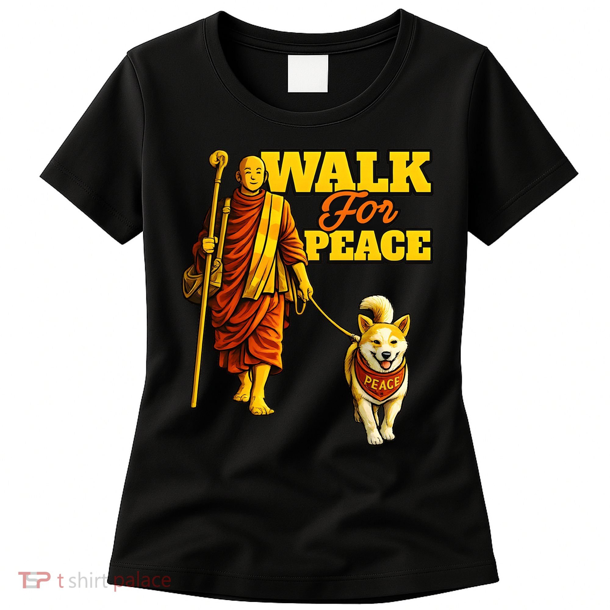  Walk For Peace Walking Monks And Aloka Dog Women's T-Shirt