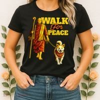  Walk For Peace Walking Monks And Aloka Dog Women's T-Shirt thumb 2
