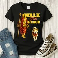  Walk For Peace Walking Monks And Aloka Dog Women's T-Shirt thumb 3