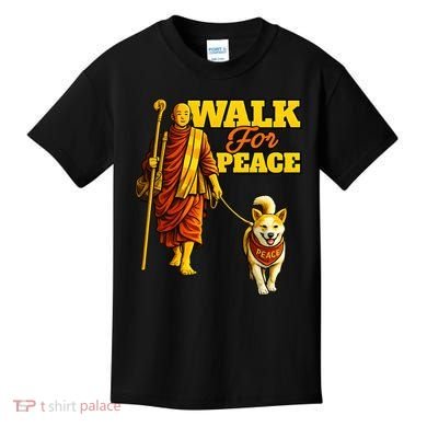  Walk For Peace Walking Monks And Aloka Dog Kids T-Shirt