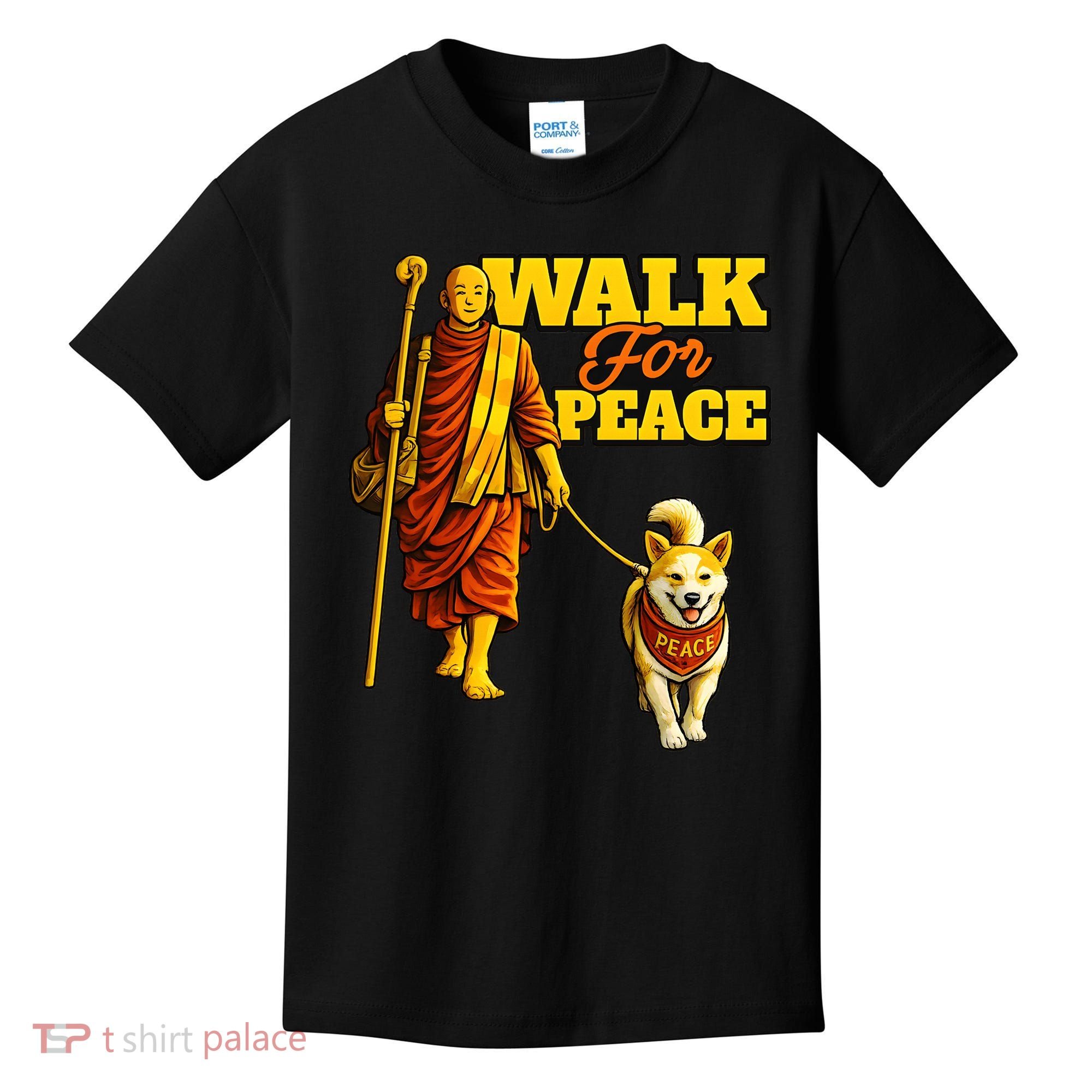  Walk For Peace Walking Monks And Aloka Dog Kids T-Shirt