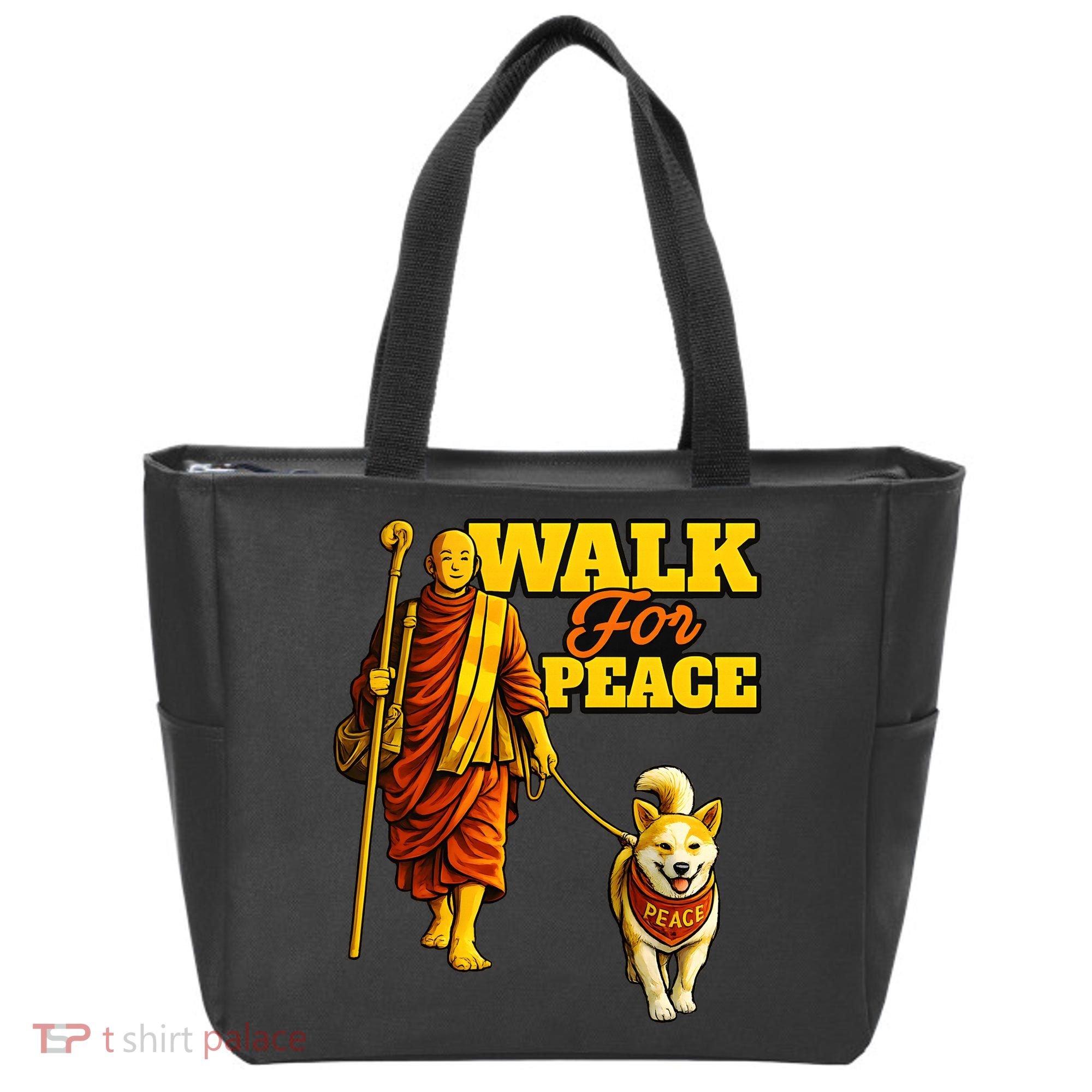  Walk For Peace Walking Monks And Aloka Dog Tote Bag