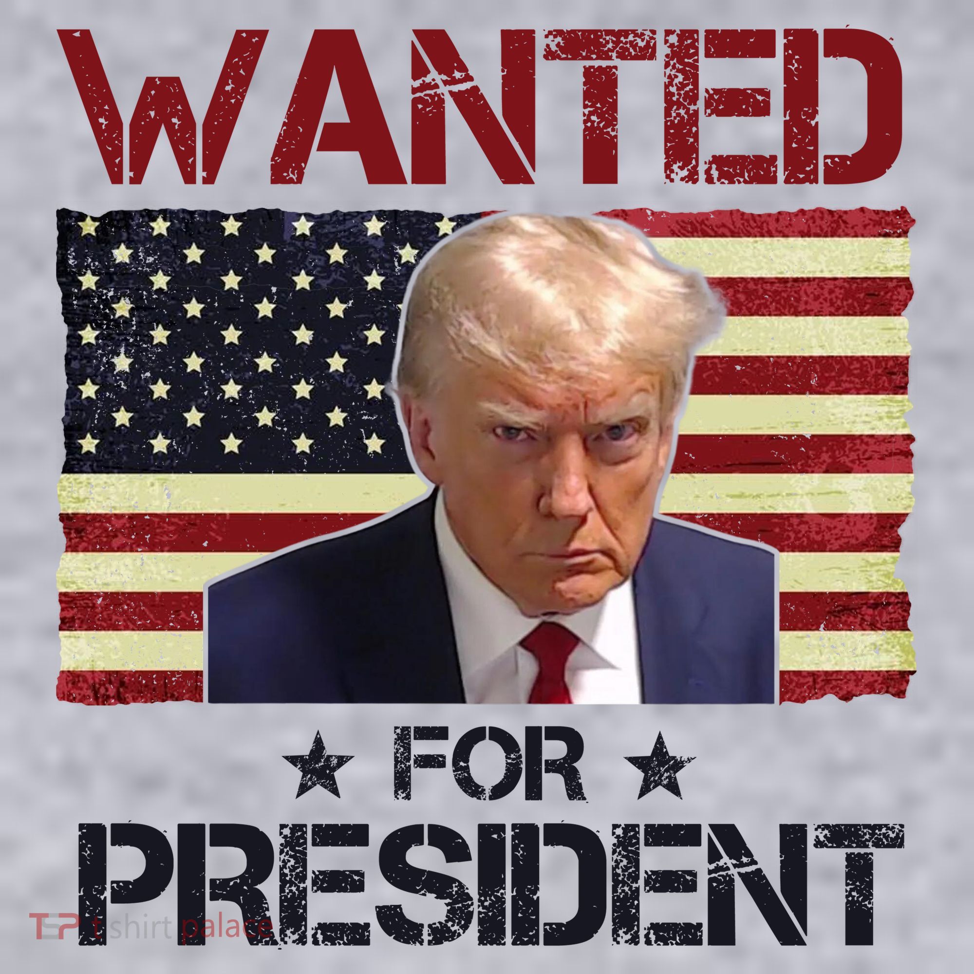 Wanted For President Donald Trump American Flag Women's Sweatshirt