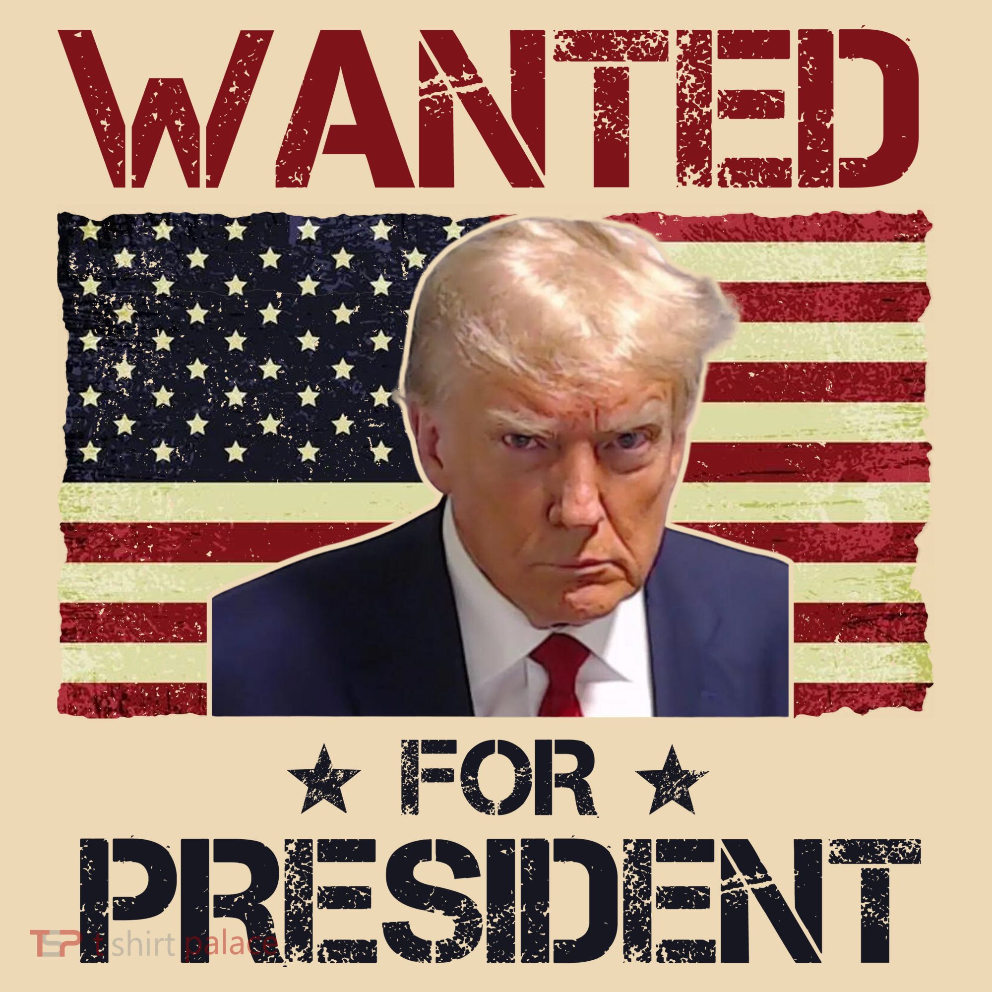 Wanted For President Donald Trump American Flag Tote Bag