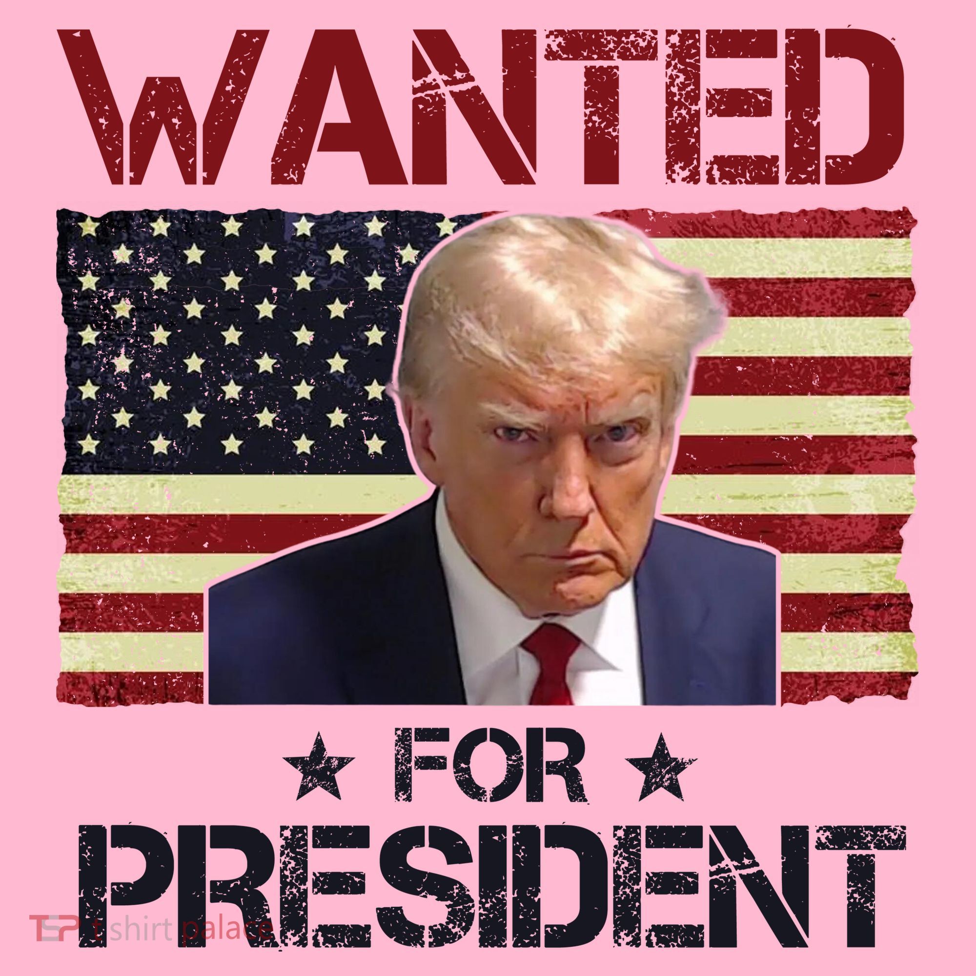 Wanted For President Donald Trump American Flag Coaster