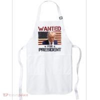 Wanted For President Donald Trump American Flag Apron thumb 0