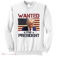 Wanted For President Donald Trump American Flag Sweatshirt thumb 0