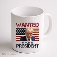 Wanted For President Donald Trump American Flag Coffee Mug thumb 1