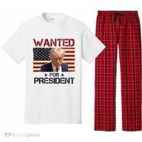 Wanted For President Donald Trump American Flag Pajama Set thumb 0