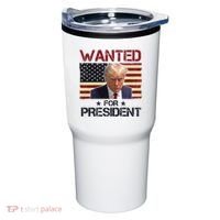Wanted For President Donald Trump American Flag Tumbler thumb 0