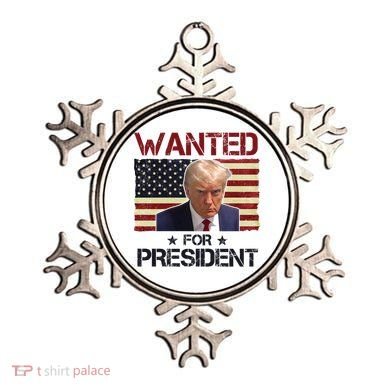 Wanted For President Donald Trump American Flag Ornament