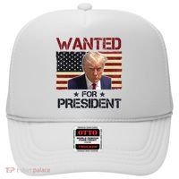 Wanted For President Donald Trump American Flag Hat thumb 0
