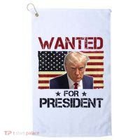 Wanted For President Donald Trump American Flag Golf Towel thumb 0