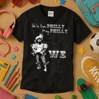 We're From Philly No One Likes Us We Don't Care Kids T-Shirt thumb 3