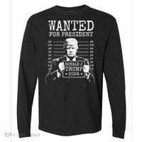 Wanted For President Donald Trump 2024 Mugshot Comfort Colors Heavyweight Long Sleeve T-Shirt thumb 0