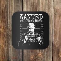 Wanted For President Donald Trump 2024 Mugshot Coaster thumb 0