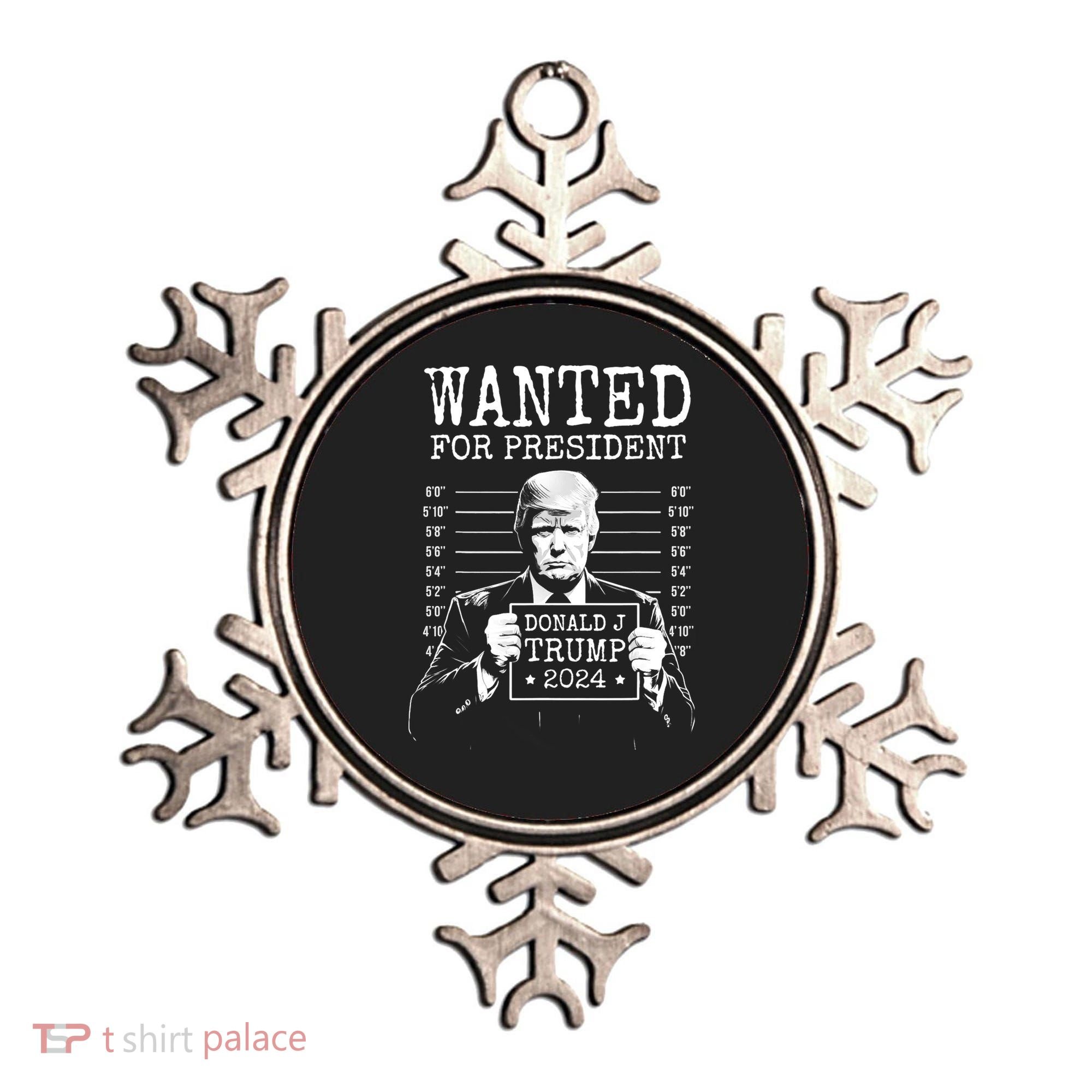 Wanted For President Donald Trump 2024 Mugshot Ornament