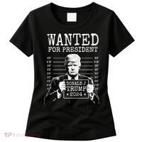 Wanted For President Donald Trump 2024 Mugshot Women's T-Shirt thumb 0