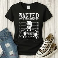 Wanted For President Donald Trump 2024 Mugshot Women's T-Shirt thumb 3