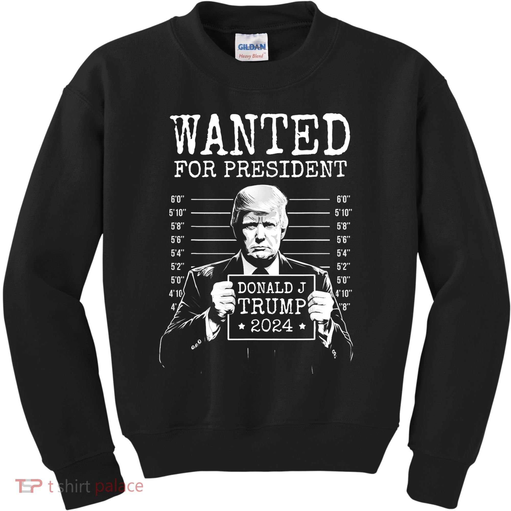 Wanted For President Donald Trump 2024 Mugshot Kids Sweatshirt