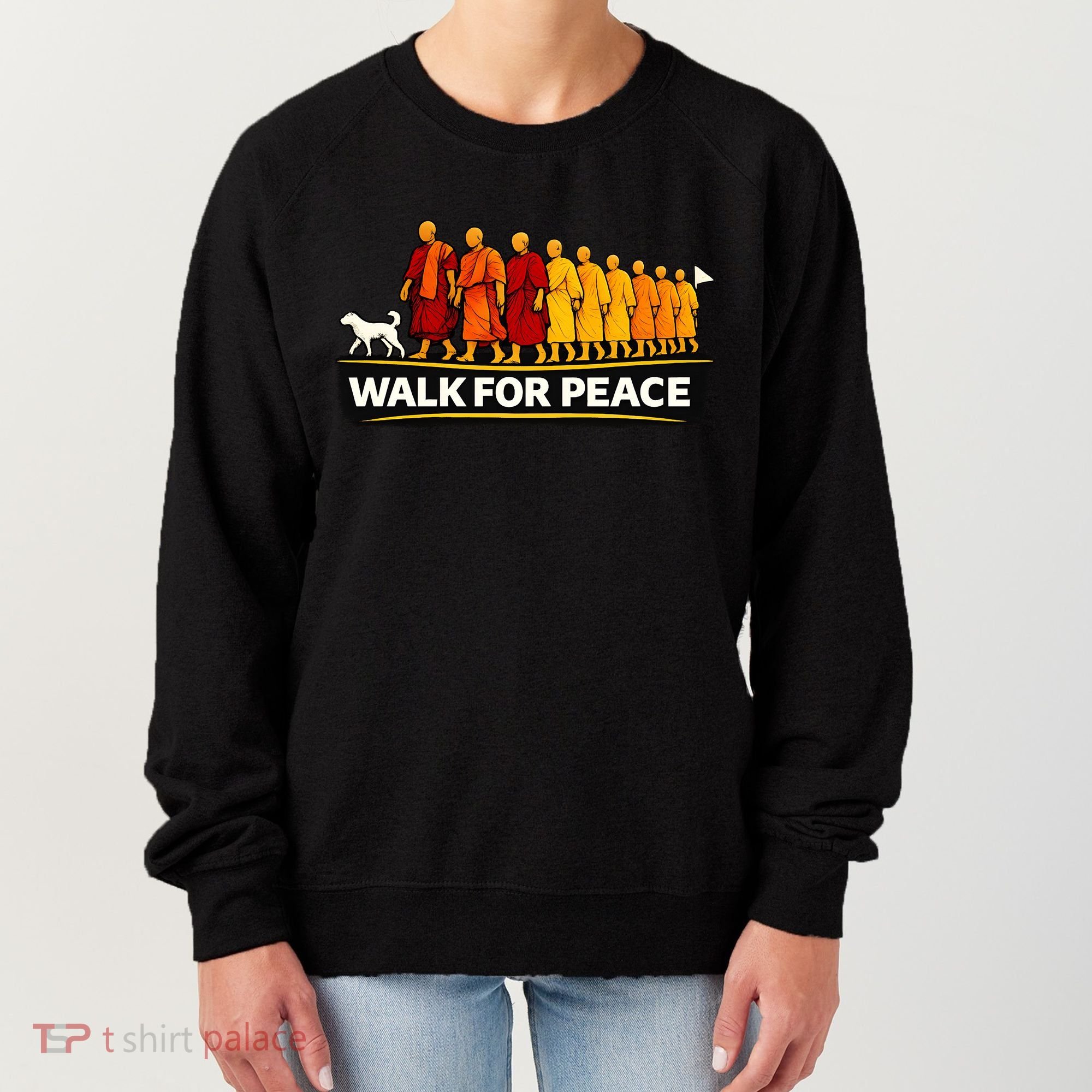 Walk For Peace Walking Monks Minimalist  Women's Sweatshirt