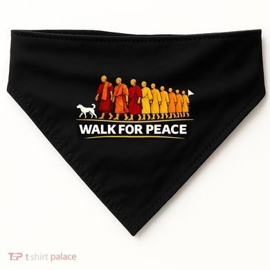 Walk For Peace Walking Monks Minimalist  USA-Made Doggie Bandana