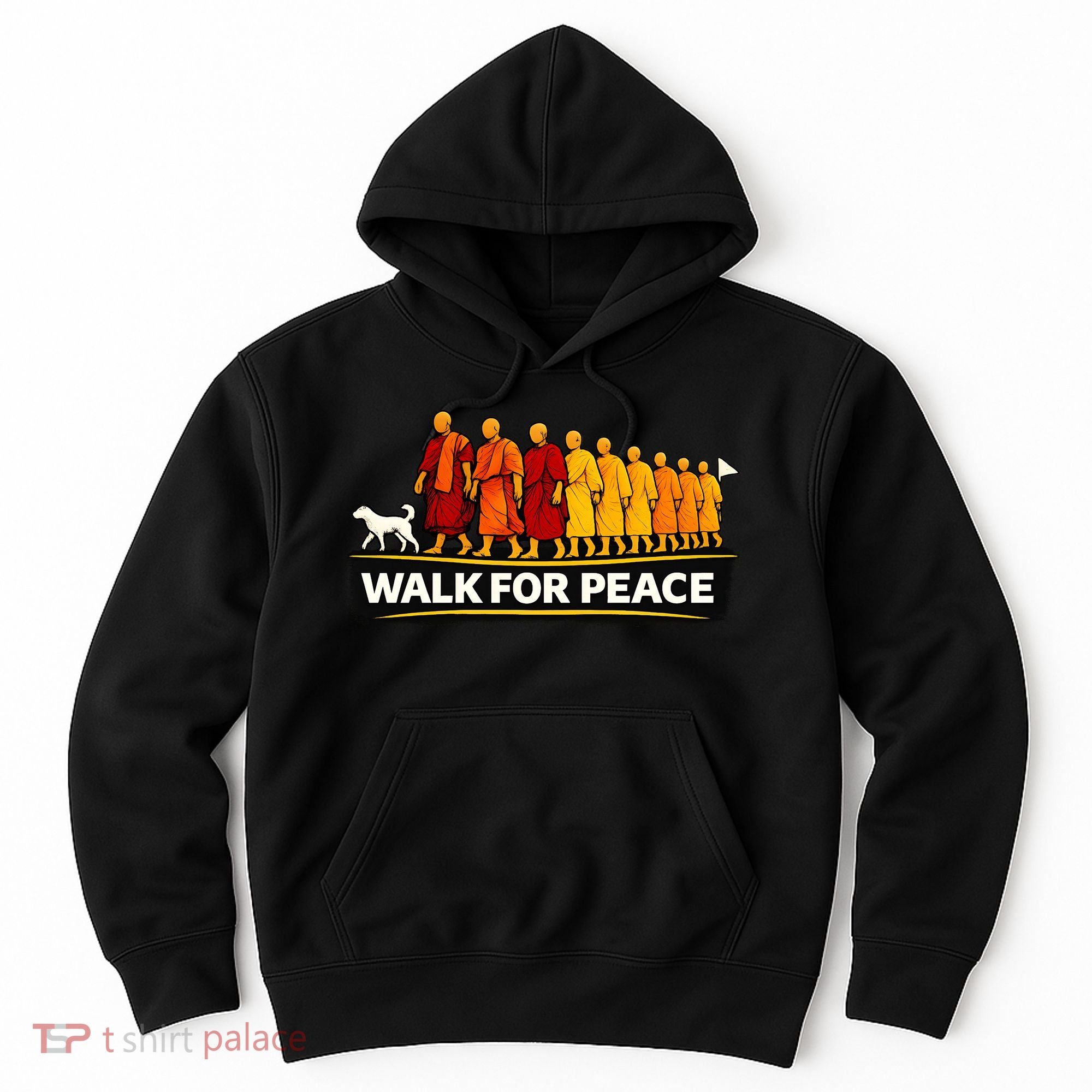Walk For Peace Walking Monks Minimalist  Hoodie