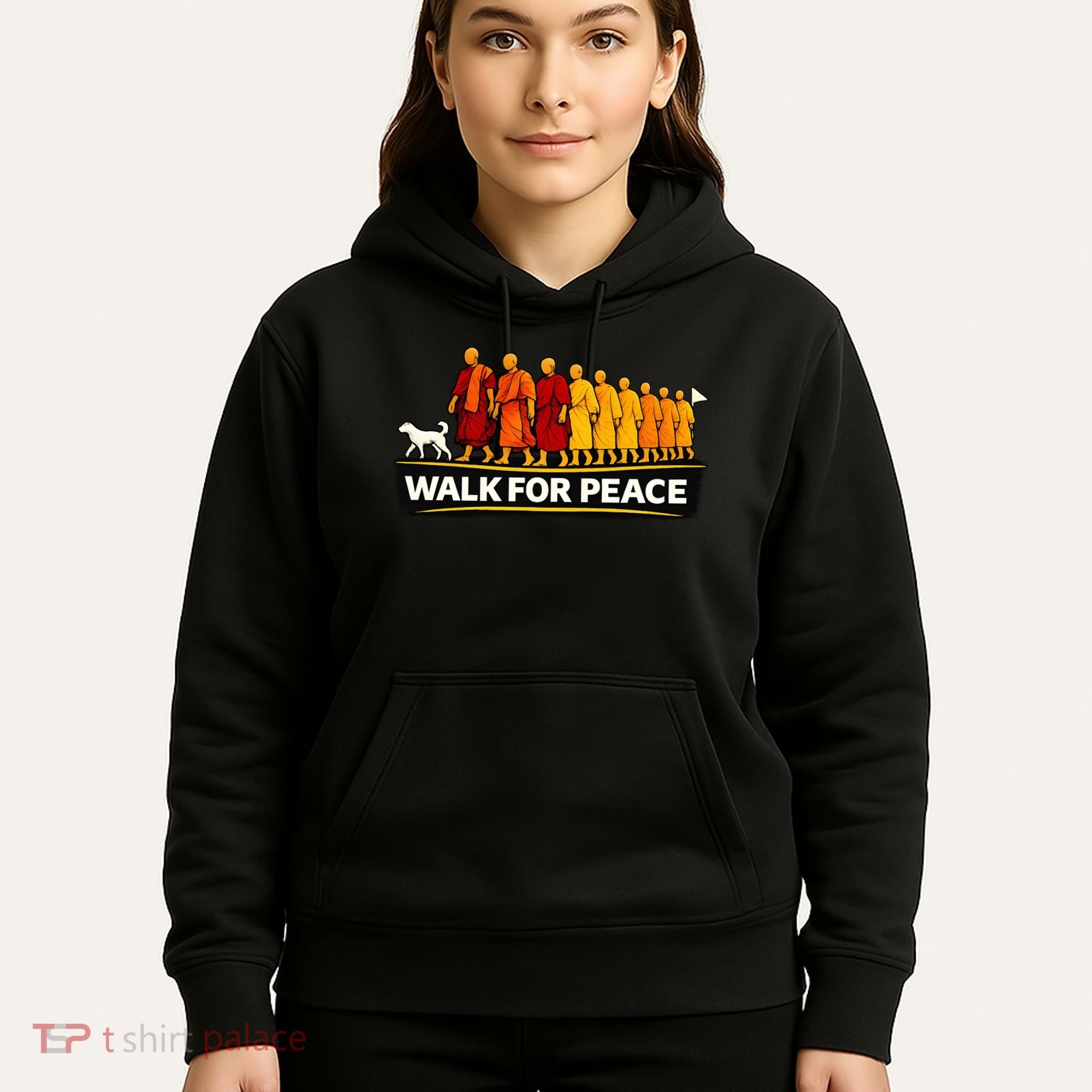 Walk For Peace Walking Monks Minimalist  Hoodie