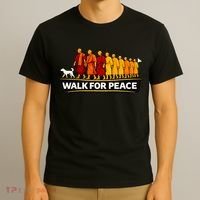 Walk For Peace Walking Monks Minimalist  T-Shirt thumb 3