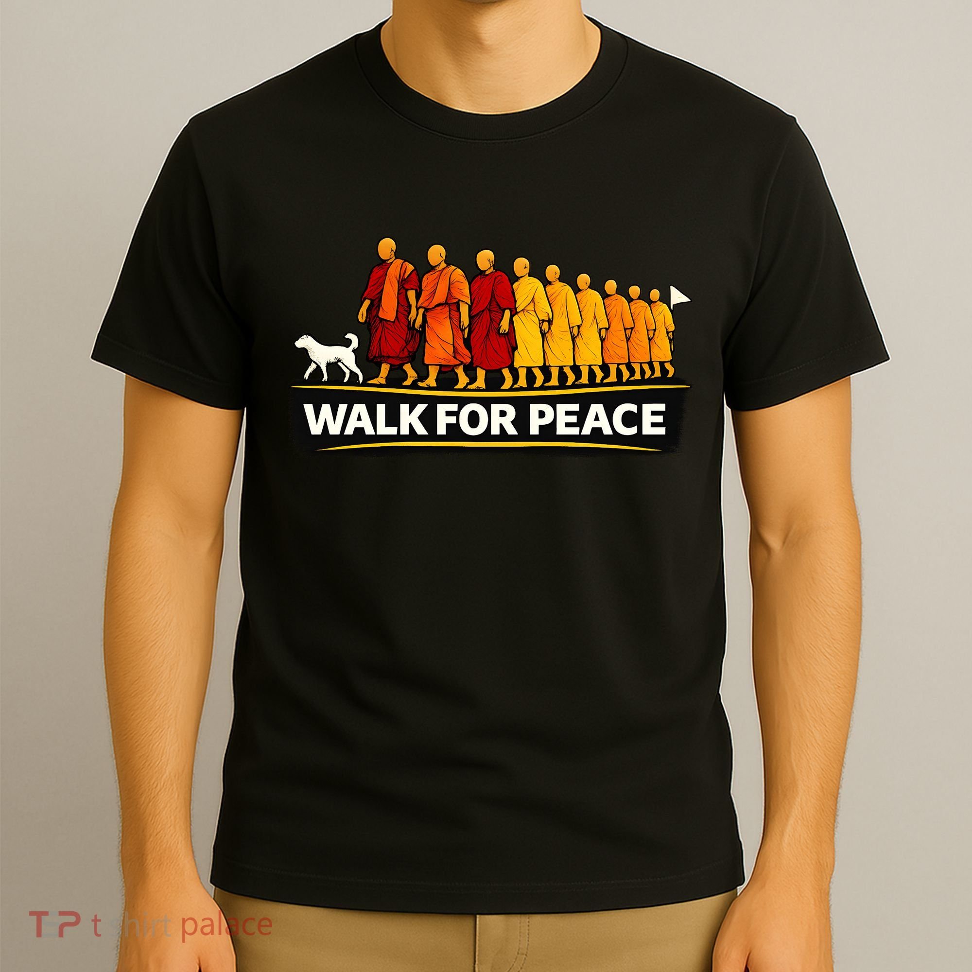Walk For Peace Walking Monks Minimalist  T-Shirt