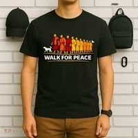 Walk For Peace Walking Monks Minimalist  T-Shirt thumb 6