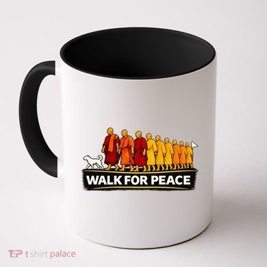 Walk For Peace Walking Monks Minimalist  Coffee Mug