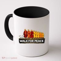 Walk For Peace Walking Monks Minimalist  Coffee Mug thumb 0