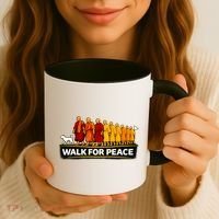 Walk For Peace Walking Monks Minimalist  Coffee Mug thumb 3