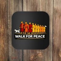 Walk For Peace Walking Monks Minimalist  Coaster thumb 0