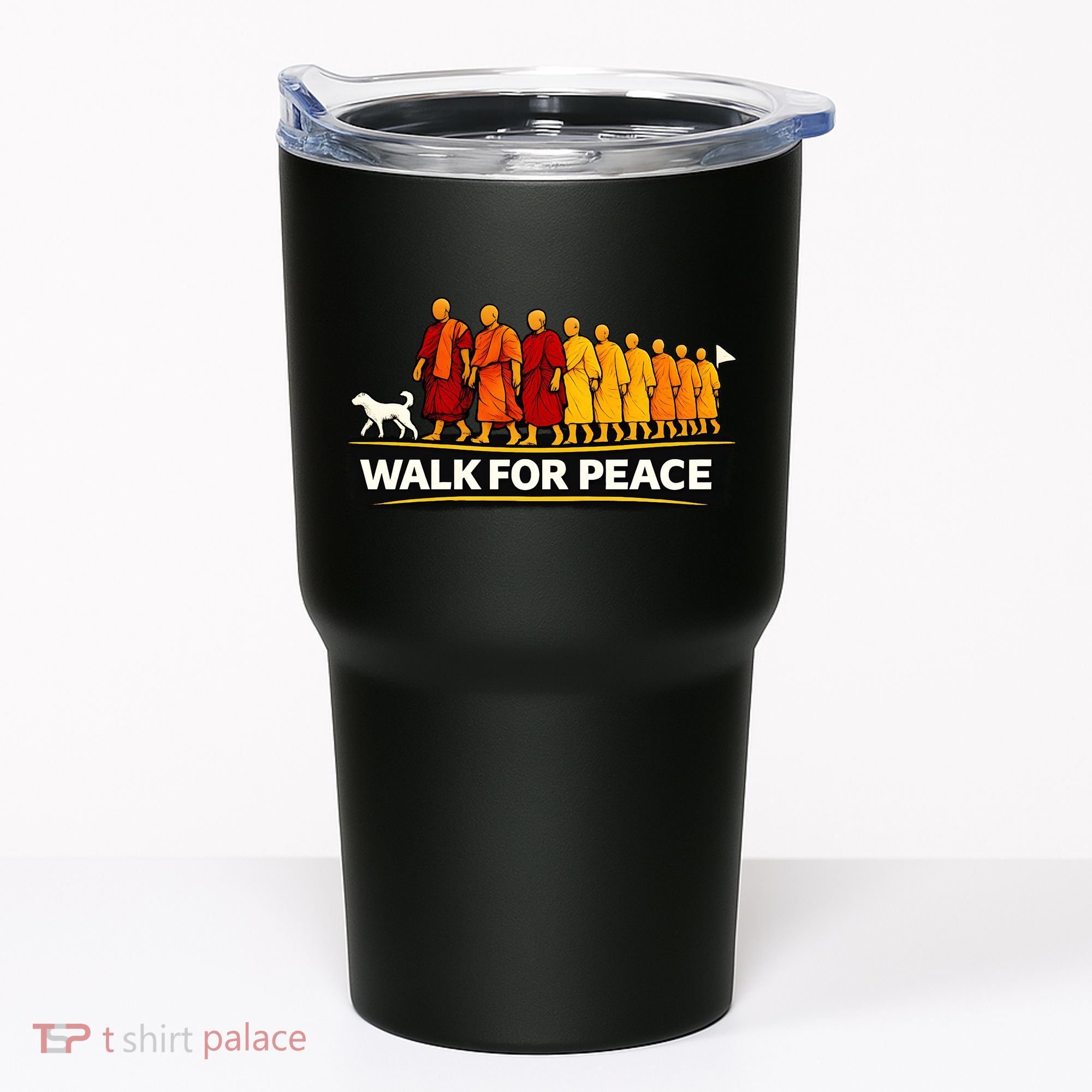 Walk For Peace Walking Monks Minimalist  Tumbler
