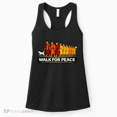 Walk For Peace Walking Monks Minimalist  Women's Tank Top